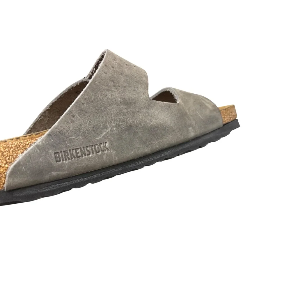 Birkenstock Arizona Sandals Mens 43 10 Tobacco Brown Oiled Leather Slide